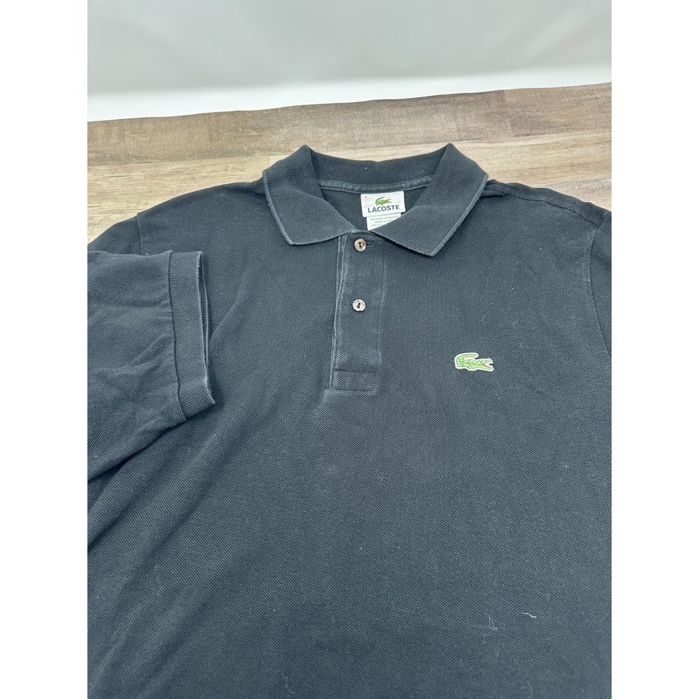 Lacoste Polo Shirt Mens 5 Black Classic‎ Fit Short Sleeve Rugby Golf Croc